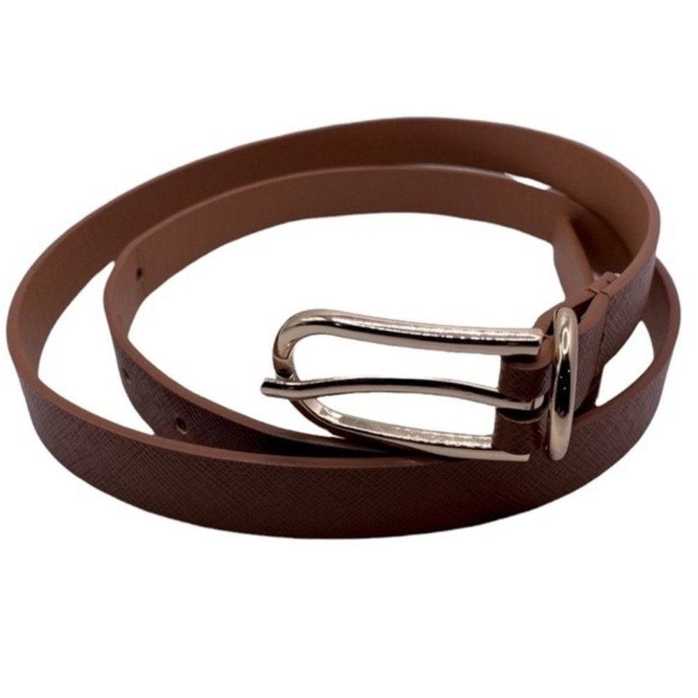 Women’s Belt Size L / XL Faux Leather Belt .5" Width Cognac Brown Neutral